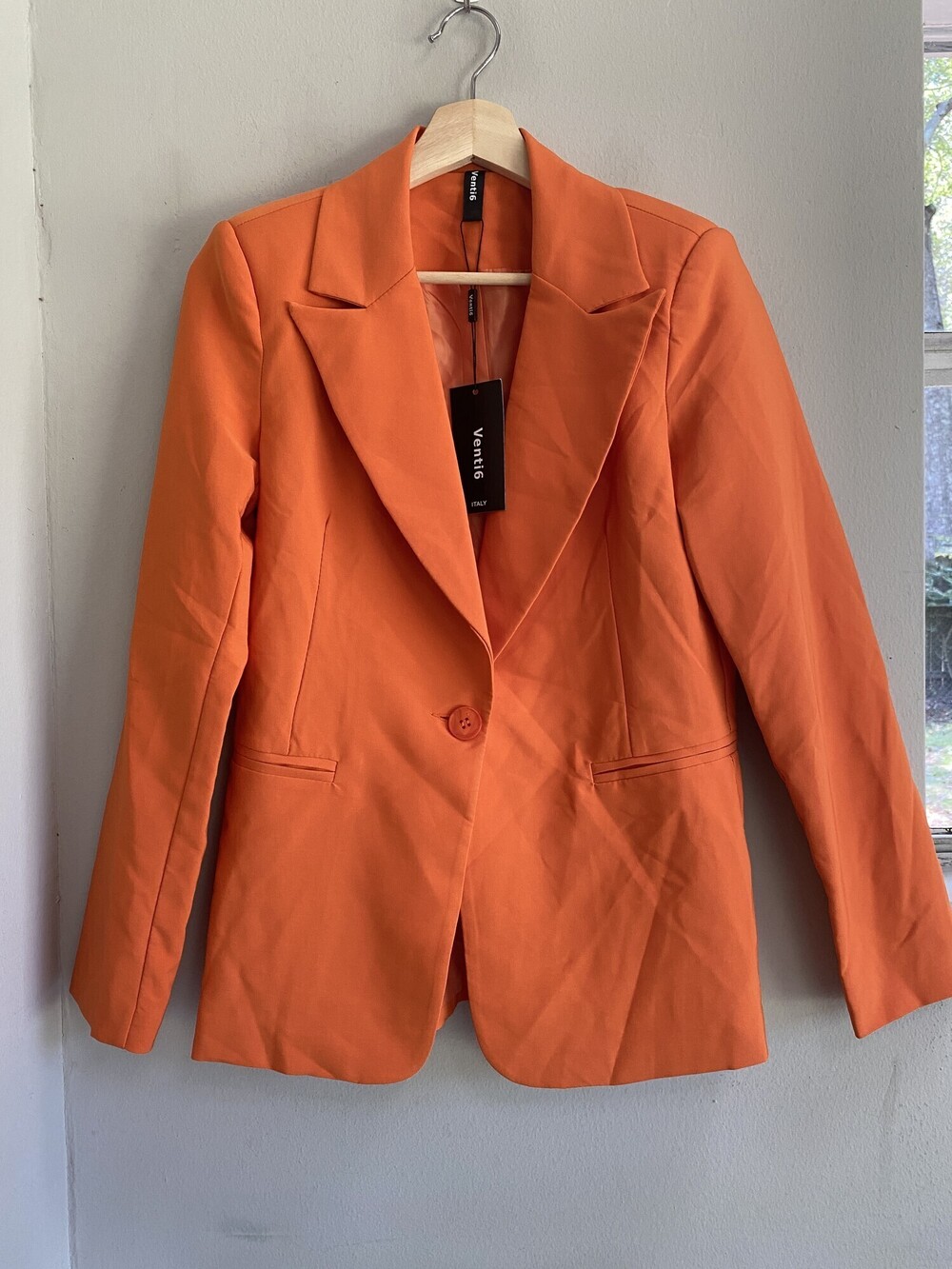 NEW Venti6 Orange Single Button Blazer Made in Italy Size 6 NWT